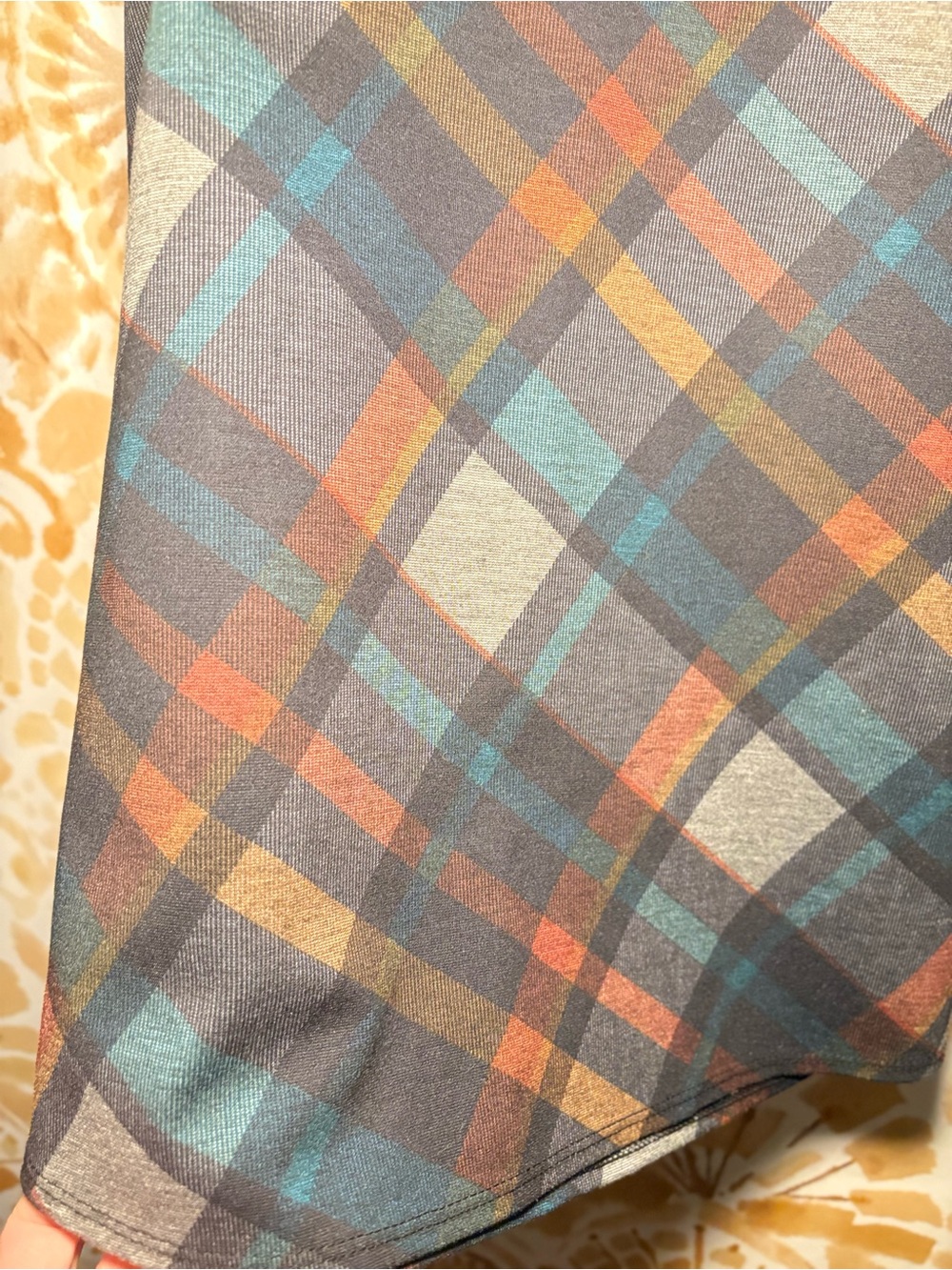 NYCC Multicolor Plaid Bias Cut A Line Midi Skirt Pull On Fall Academia Preppy - Picture 6 of 11